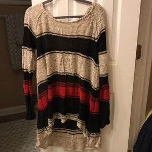 Free People Stripped Tunic Sweater